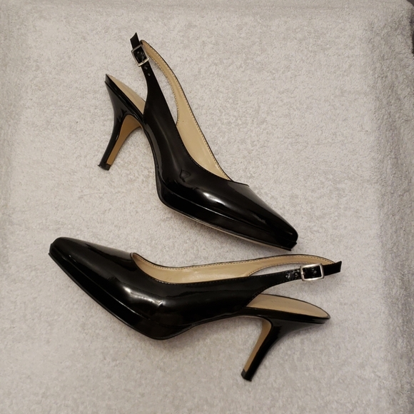 Nine West Rebellion black leather slingbacks, 6.5 - Picture 12 of 12